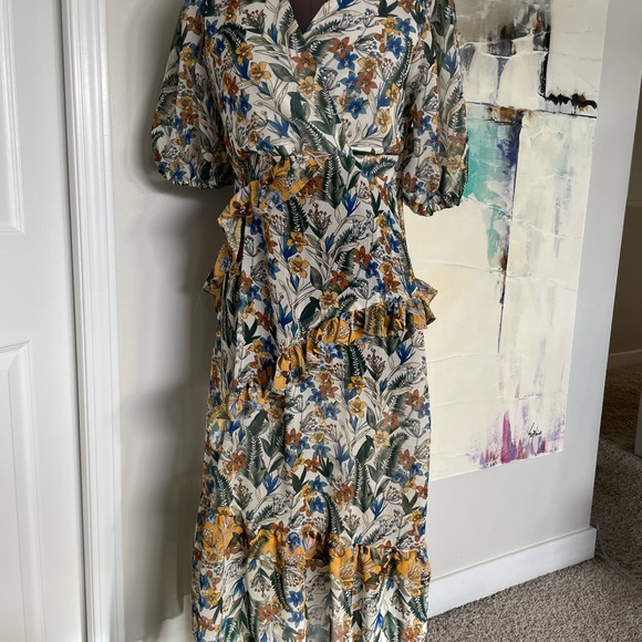 Slip on dress. Polyester ruffled dress - Picture 1 of 4